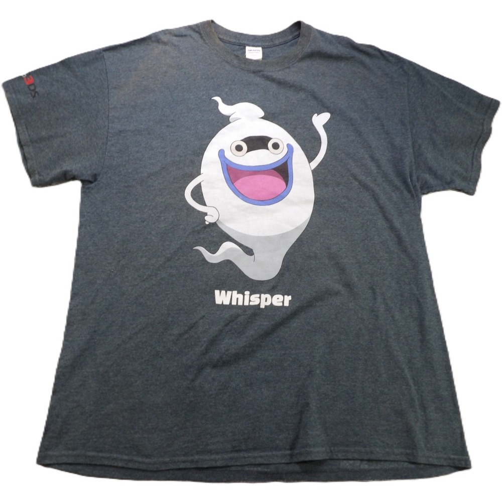 Gildan Yo-Kai Watch Whisper Graphic Tee Shirt Nintendo 3ds Cotton Men Xl Gray Ss
